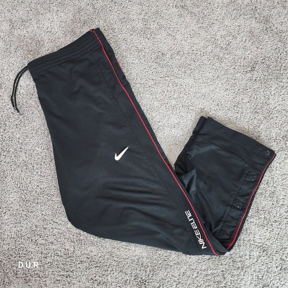 Nike Elite Basketball Pants Men's XXL Black t Logo‎ Sweatpants Buttons - Picture 1 of 12